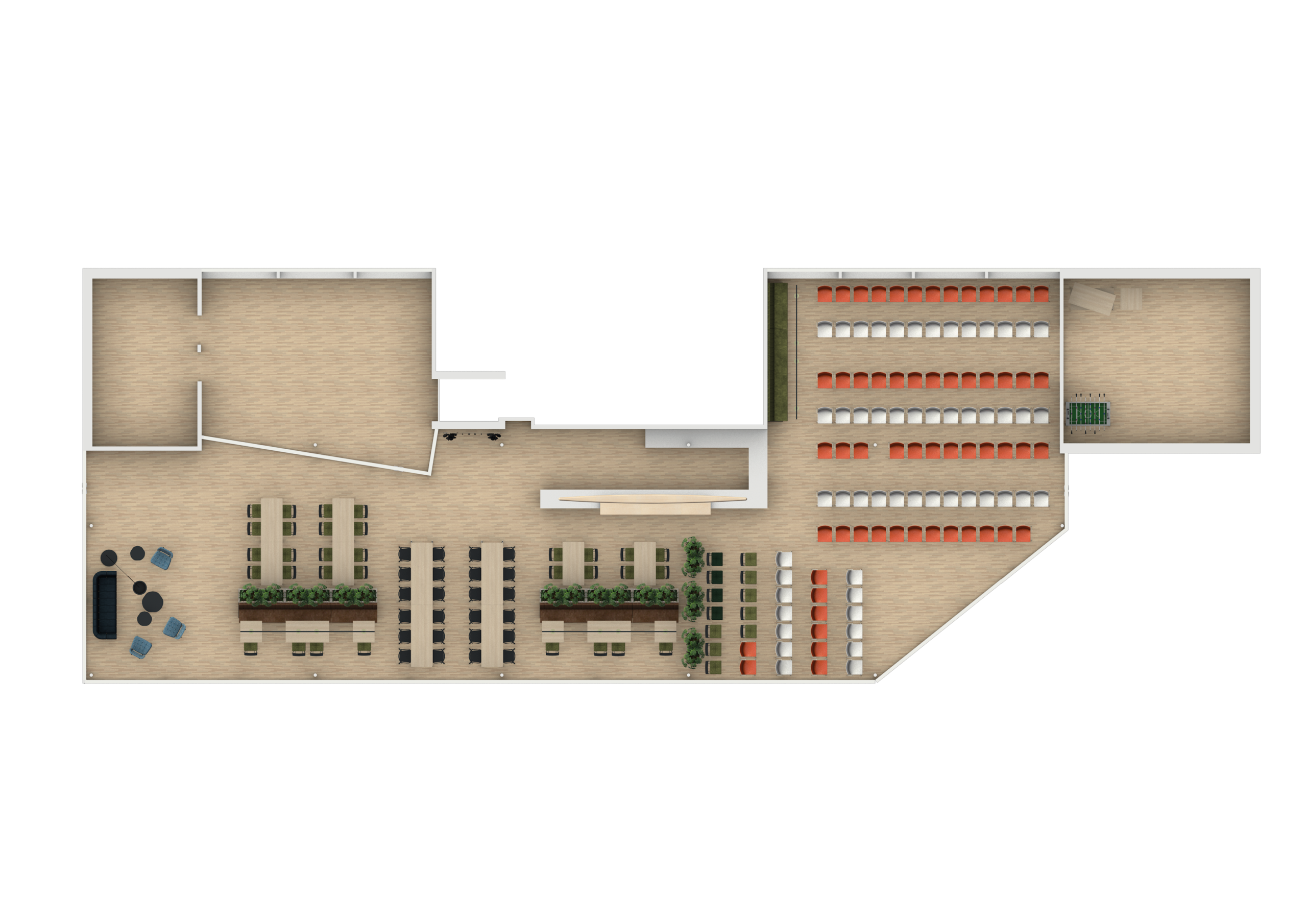 Sporterslounge WAB Willem-Alexander Baan - Plattegrond Theater - SVDH Interieurontwerp - Interior Design
