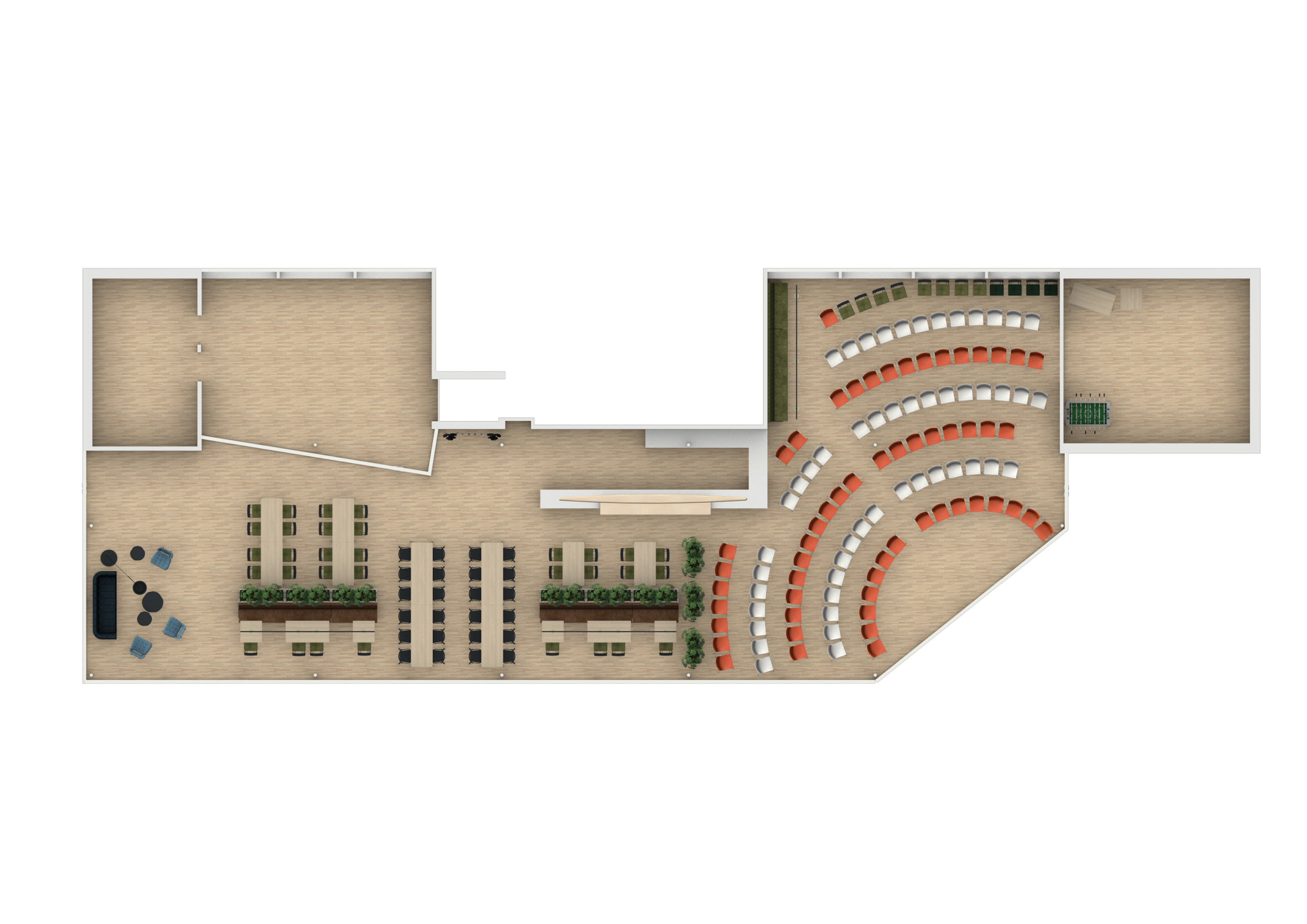Sporterslounge WAB Willem-Alexander Baan - Plattegrond Theater - SVDH Interieurontwerp - Interior Design